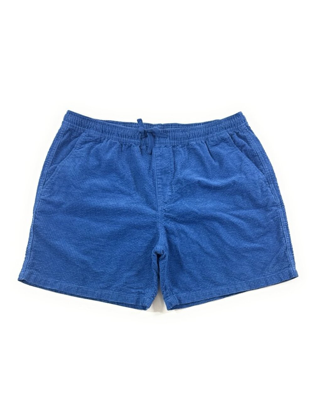 Katin Mens Ward Waffle Corduroy Shorts Size XL Elastic Waist Drawstring Blue